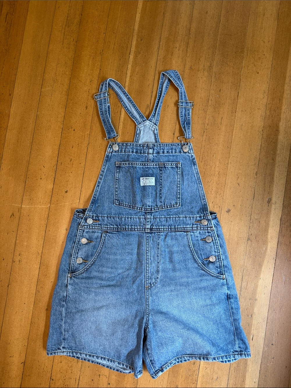 Levi's Light Blue Denim Short Overalls